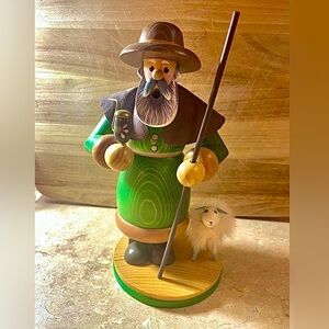 Smoking Shepherd Man. Old World Christmas .Not a Nutcracker. 17 th century